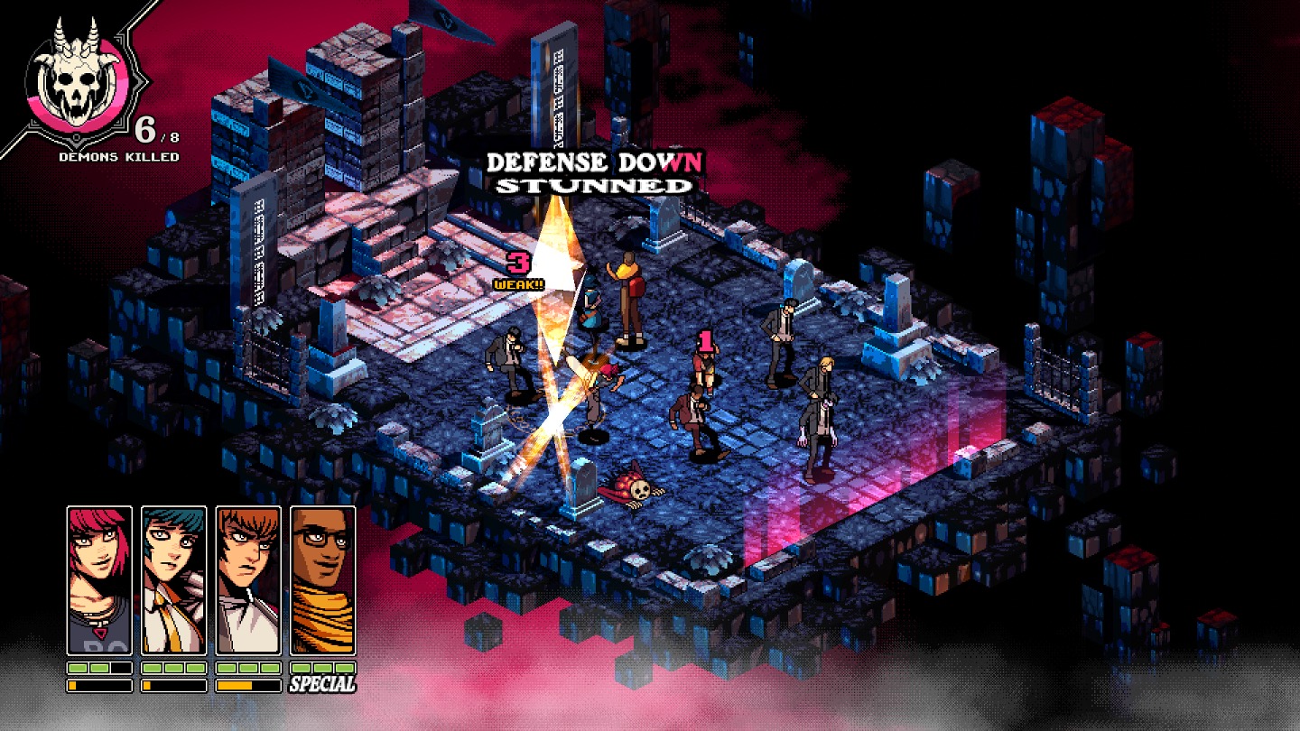 Battle sequence in dungeon