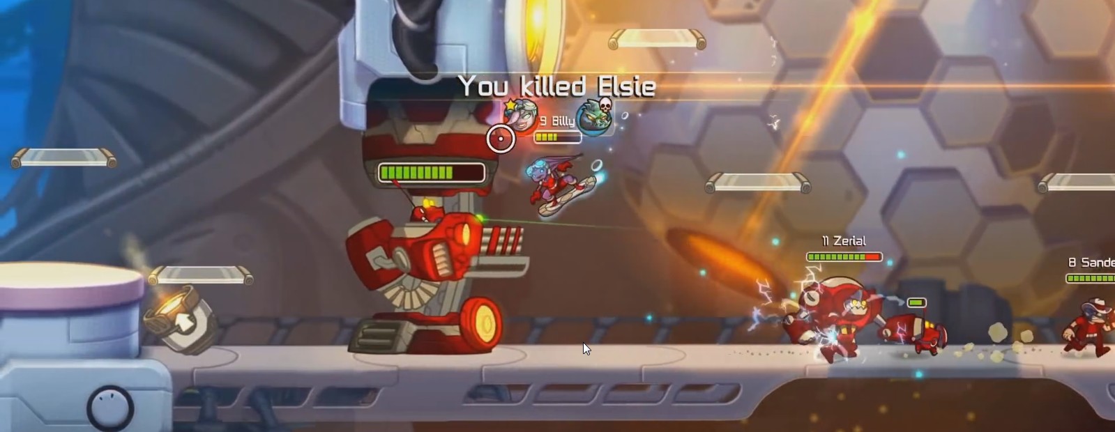 Awesomenauts - Coco, Clunk, Sherrif Lonestar on the red team.jpg