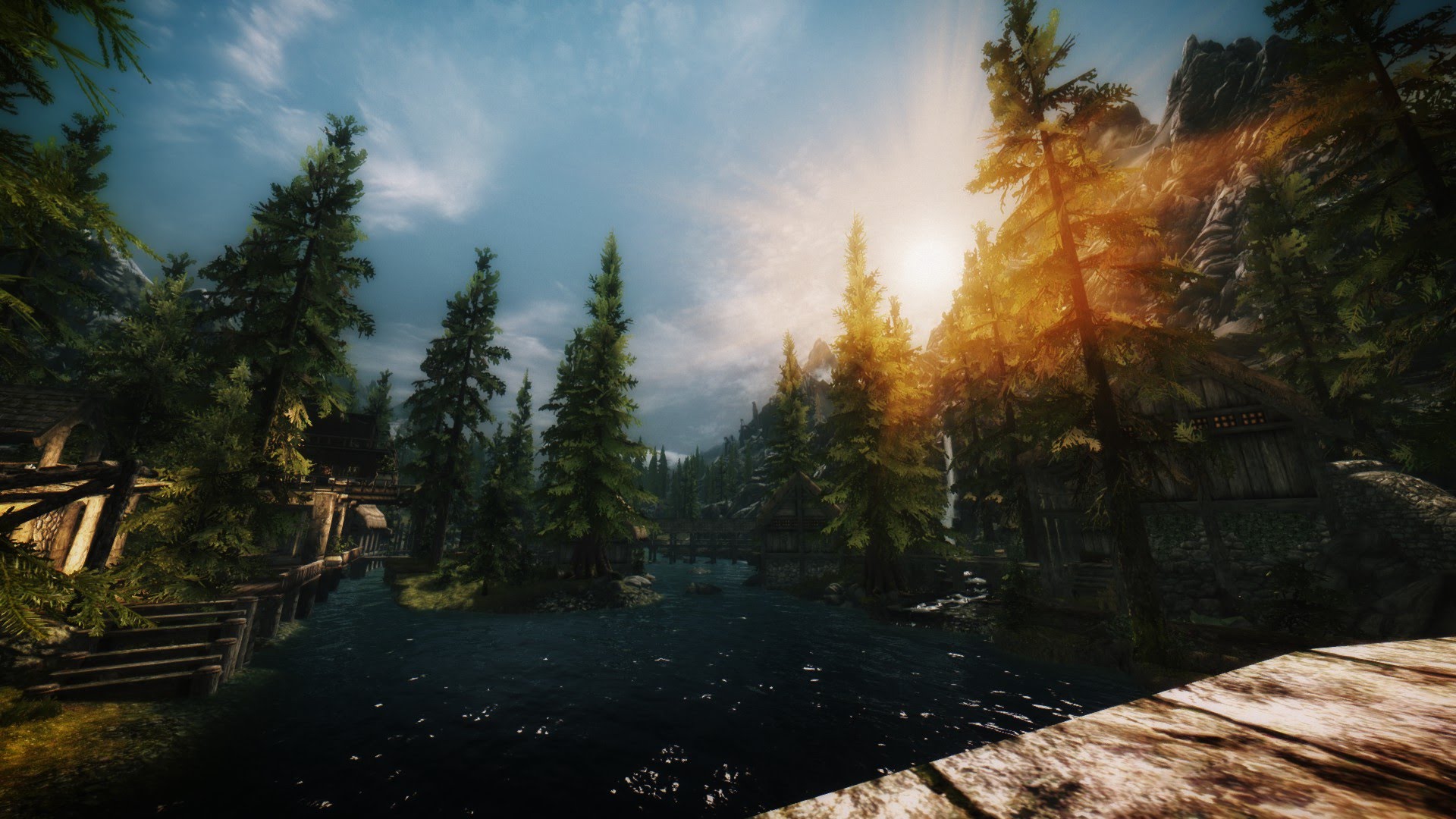 Энджин. Ривервуд Unreal engine. Skyrim движок. Скайрим 4 на Unreal engine 4. Скайрим обои 4к.