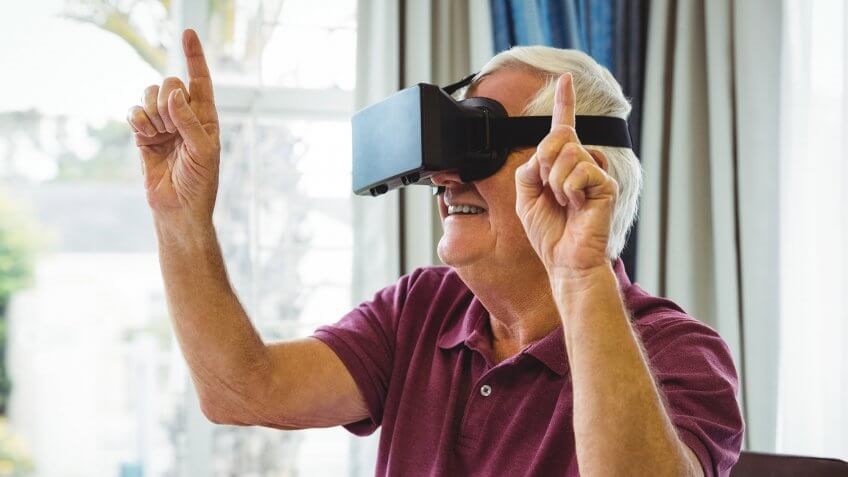 Elderly disabled virtual reality experience care hospice cancer patients walking video games vr oculus rift