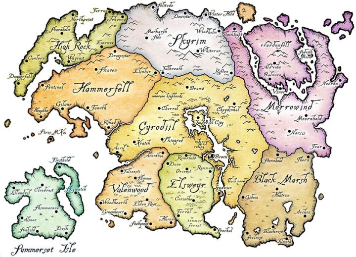 a map of tamriel