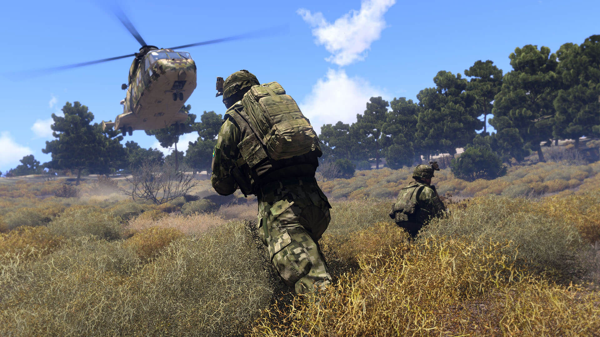 Helicopter landing in Arma 3