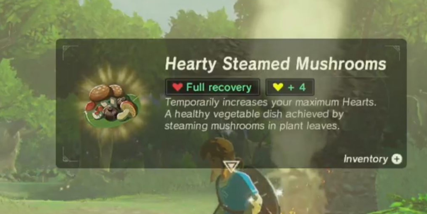 breath of the wild recipes for most temporary hearts