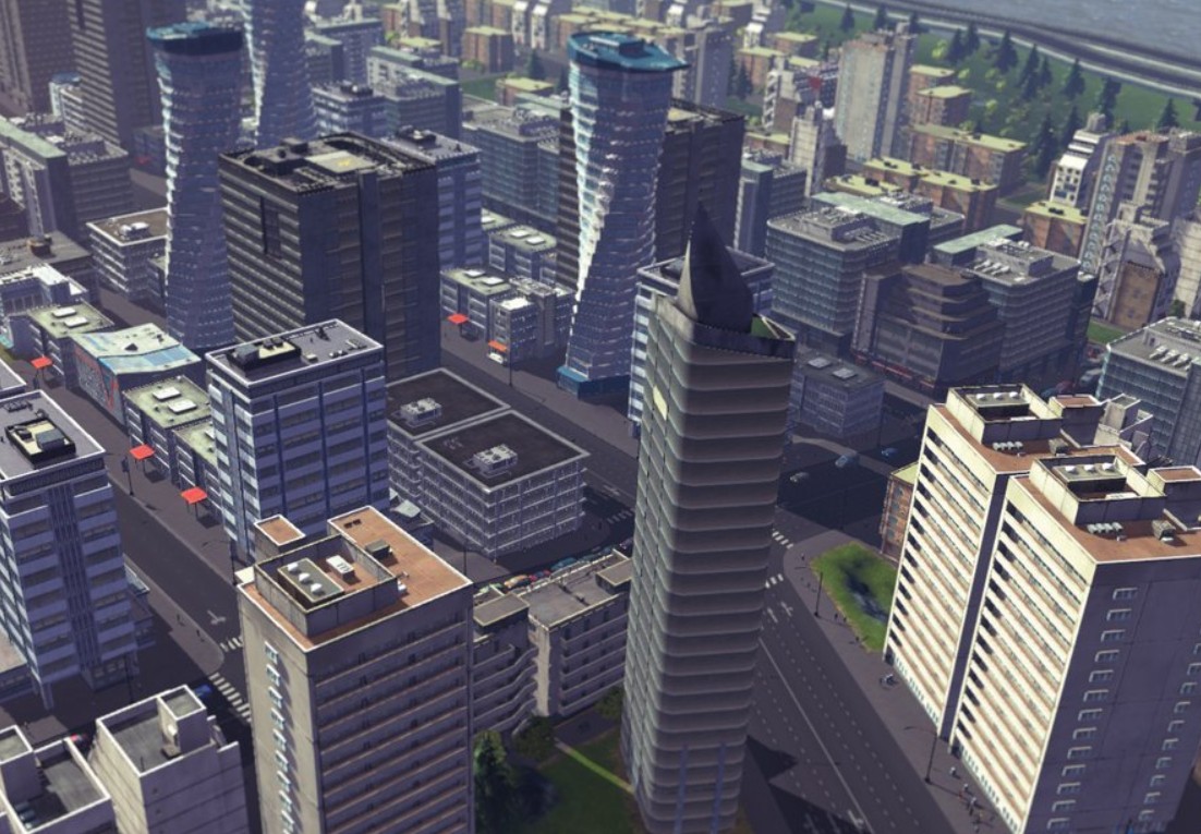 Urban landscape of skyscrapers
