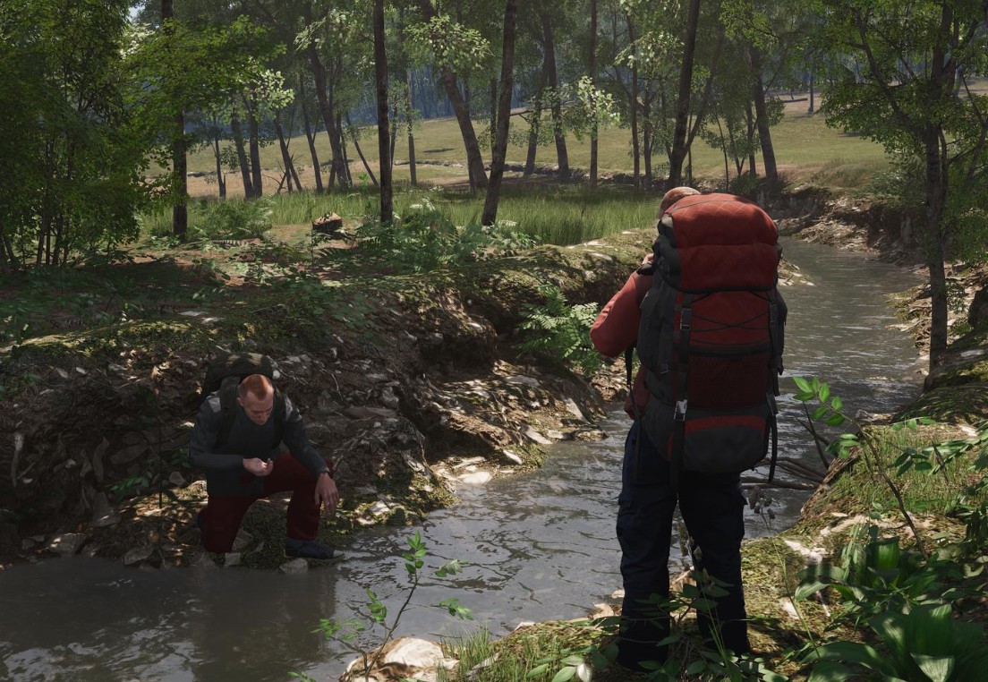 Backpacking near a river in Scum