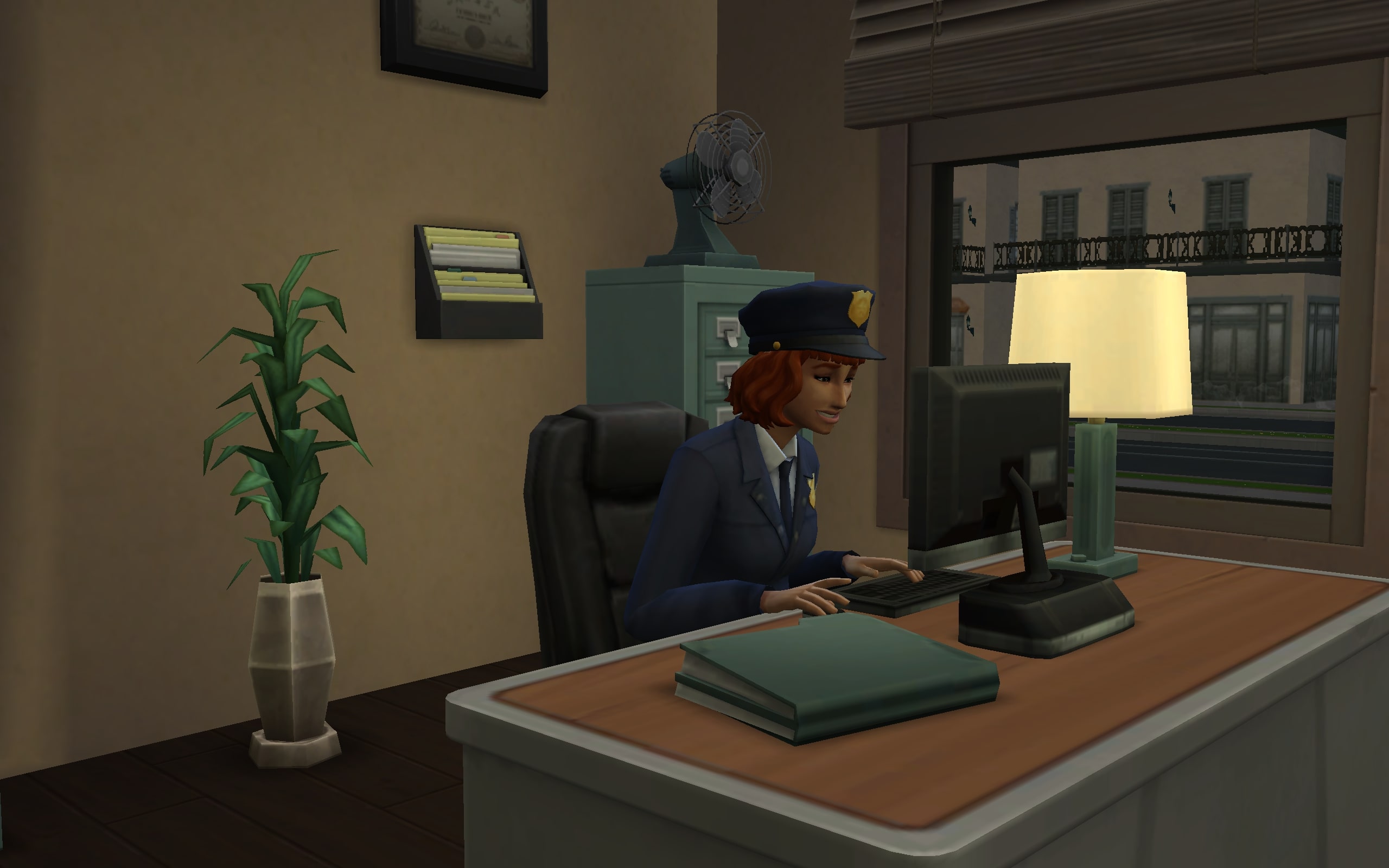 A Detective Sim doing detective work.