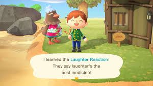 Plucky laughing with a villager. 