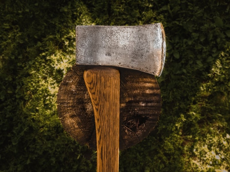 A hatchet is basically a handaxe. The image you don't see is just a simple hatchet, metal head, wooden handle.