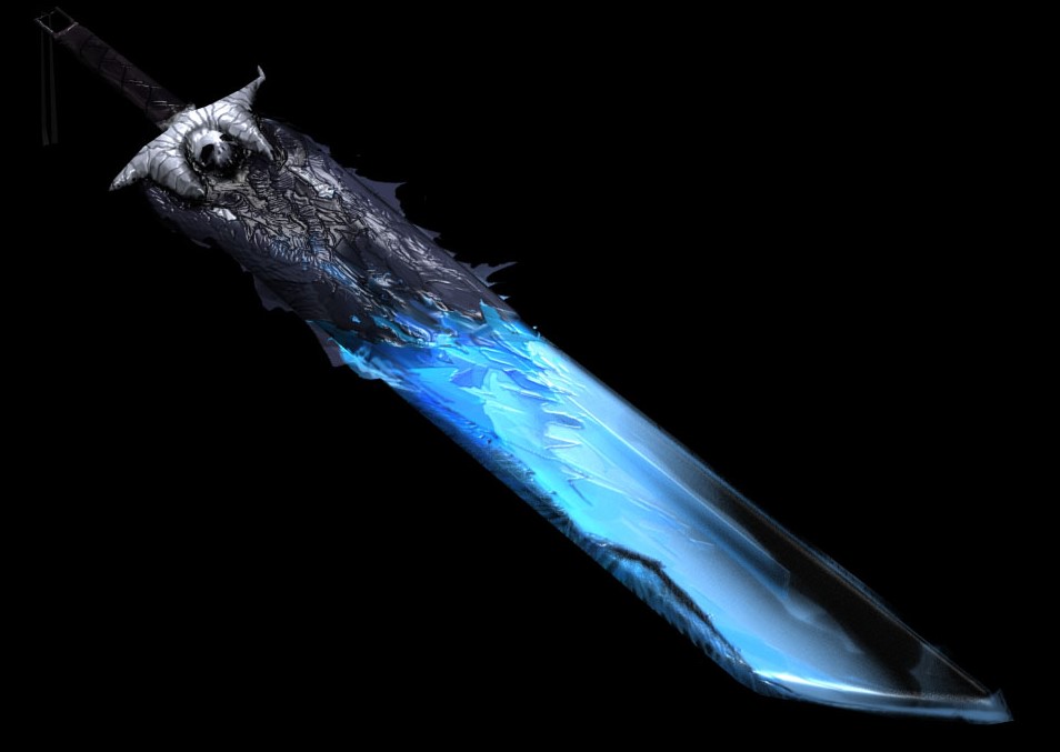 A blade that almost looks like it's made of ice.