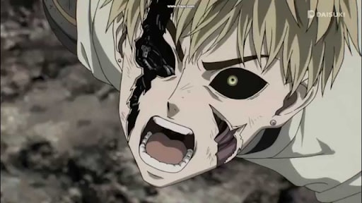 Genos after Mosquito girl tears him apart