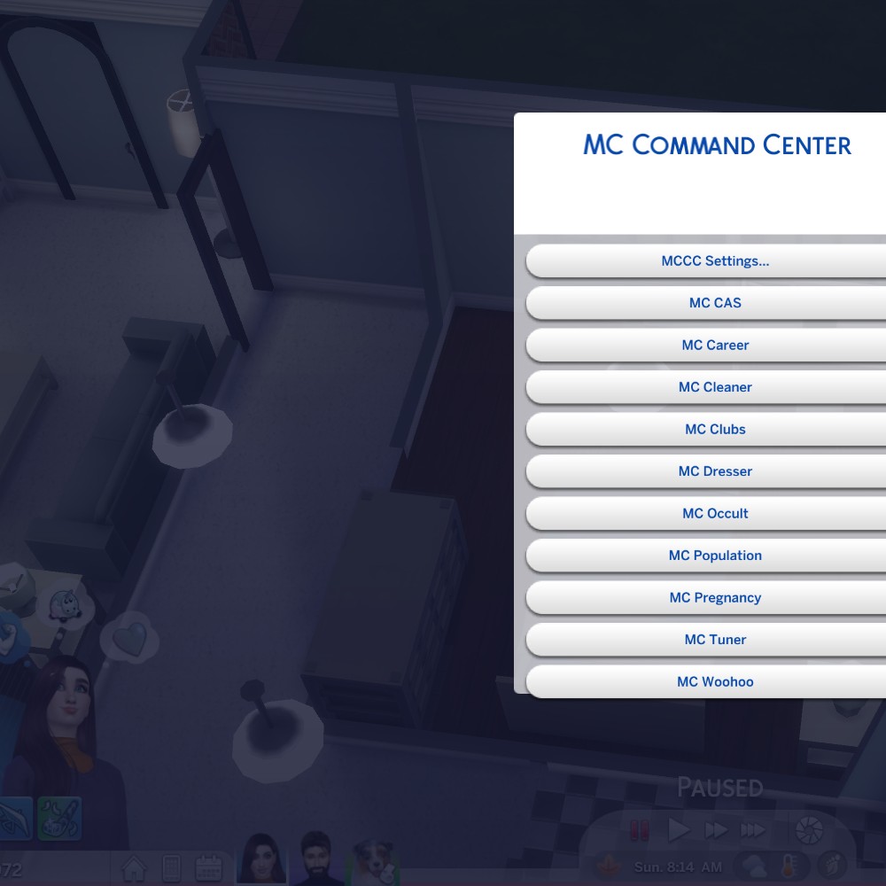 mc command center not showing up in game