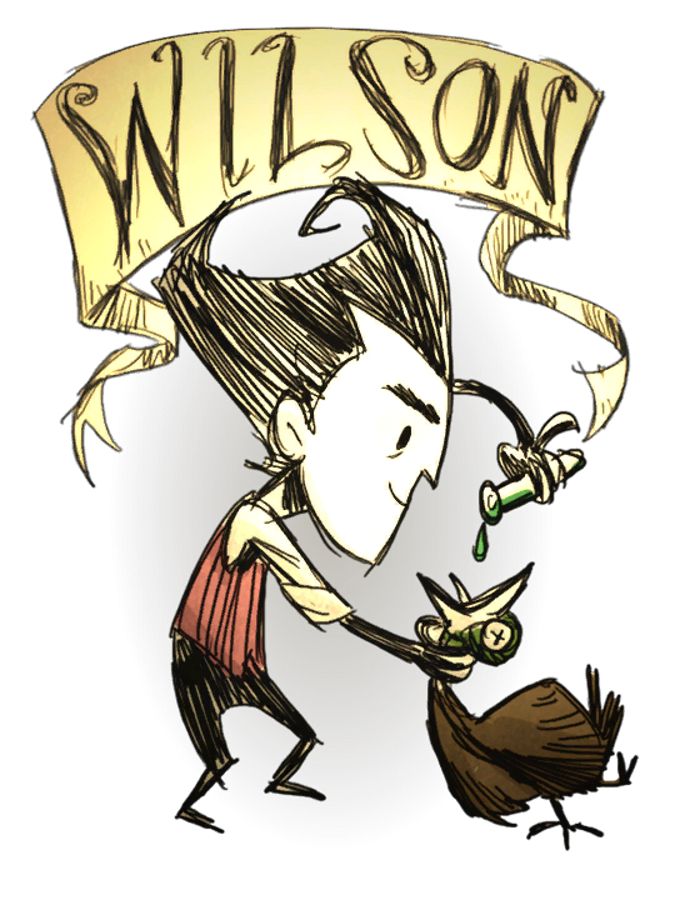 Wilson, the main protagonist of Don't Starve, and his mystical science that got him into this mess in the first place