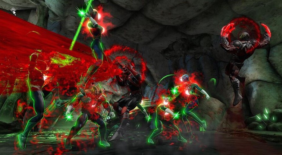 A two rage villains take on a few Green lanterns in a battle