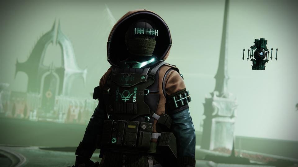 Hunter Guardian wearing the latest DLC attire.