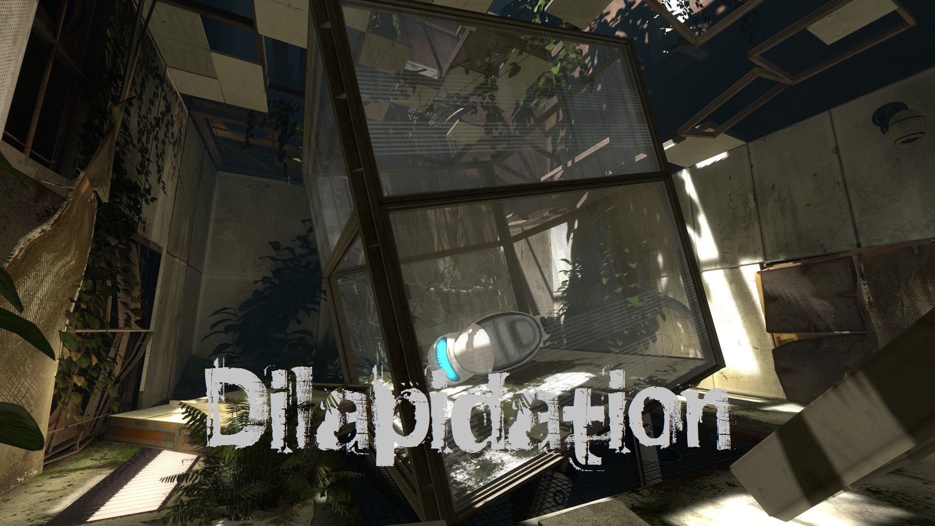 Ест портал. Portal 2 заброшенные лаборатории. Dilapidation Portal 2. Aperture Laboratories заросшая. Загрузочный экран Portal 2.