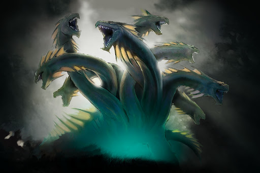 The number of heads on the Hydra varies in different stories, but no matter the head count, this is a fearsome monster.