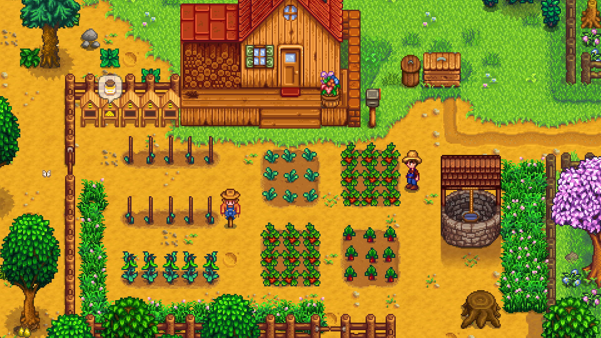 The farmstead in Stardew Valley
