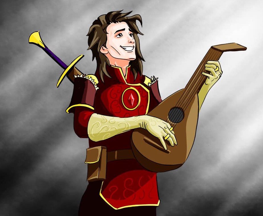 Bard Paladin playing a lute