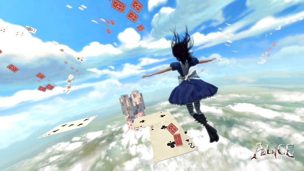 Alice, Madness, Madness Returns, Cards, Flying, Sky, Game