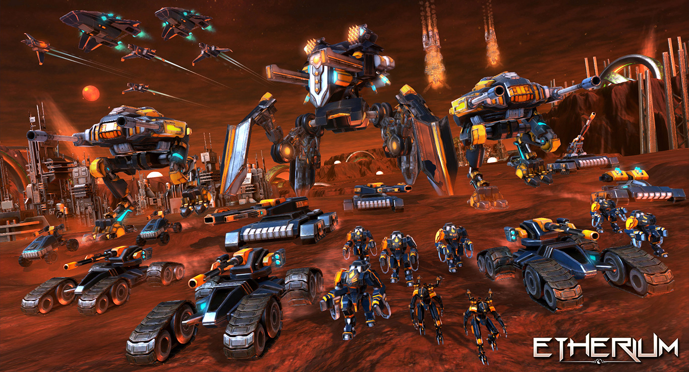 Etherium, RTS, Game, Strategy, Over the top, Robots