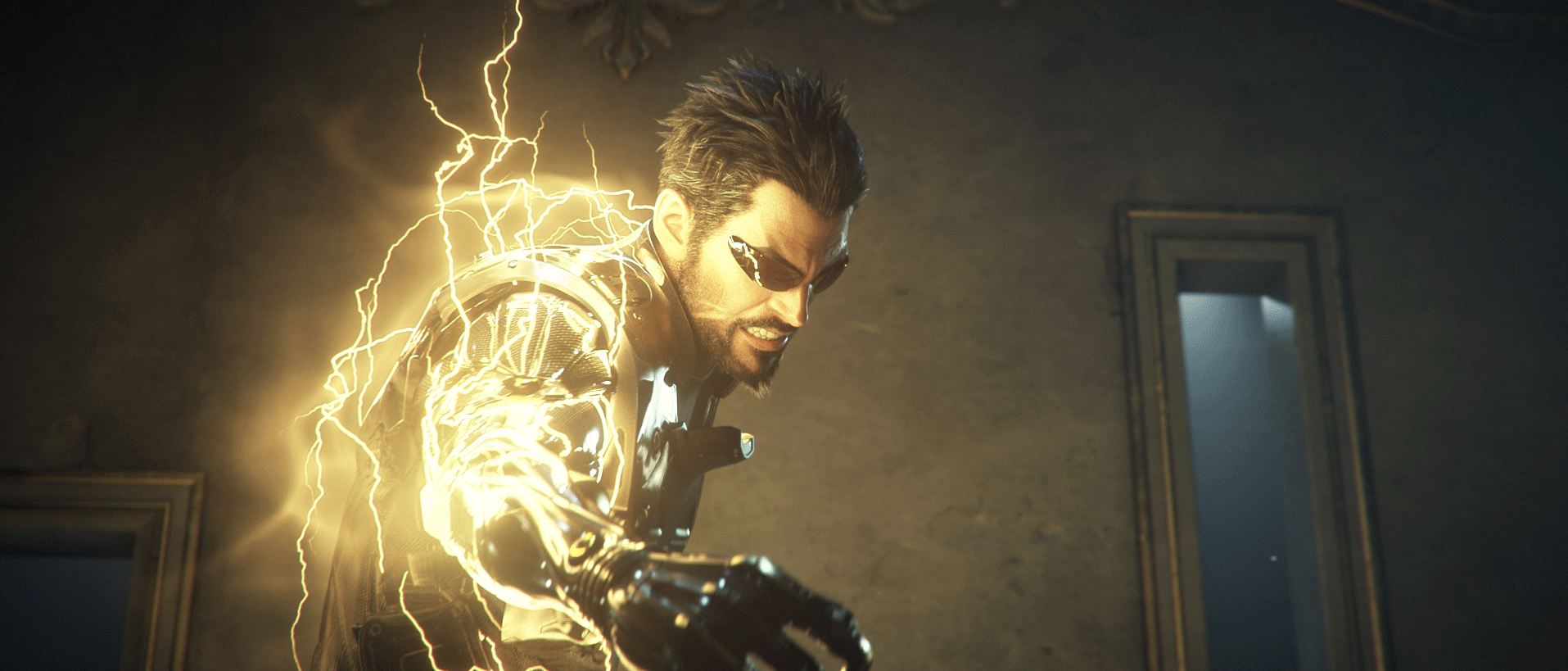 Deus Ex, Mankind Divided, Adam Jensen, Cyborg, Augmented, Shades, Lightning, Game