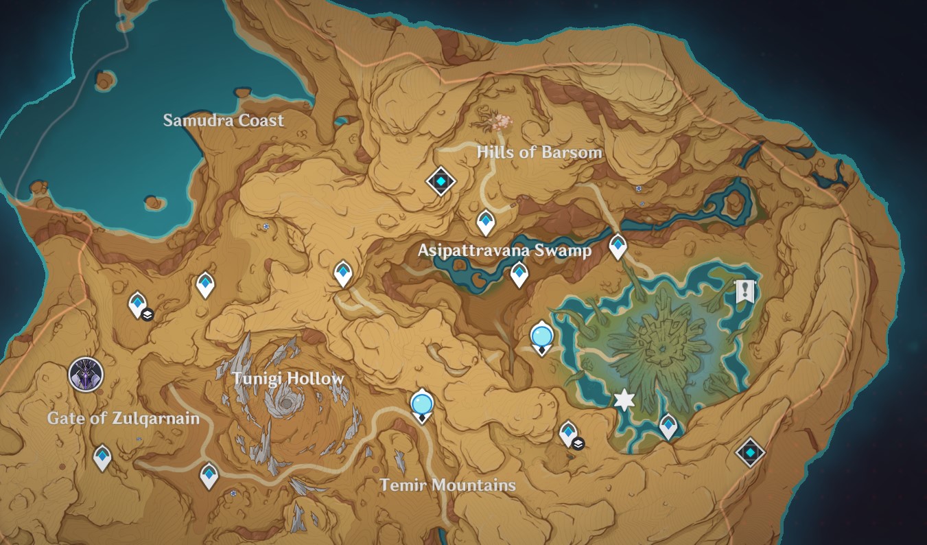 A part of the map in Sumeru