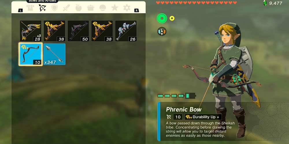 Phrenic Bow, TOTK, Link, Inventory