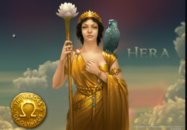 A screencap taken from Rick Riordans website of Hera, the goddess of marriage and family.