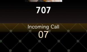 Incoming call screen from 707