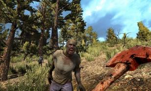 Use an axe to defend yourself against the undead in 7 Days to Die