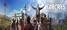 This teaser art shows the main villain from Far Cry 5 addressing an armed troupe of locals.
