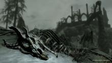 A dragon's soul can only be devoured by the Dragonborn. Here lies one, defeated. 