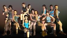 Here we see all of the versions of Lara through the years, from her first game to the latest reboot.