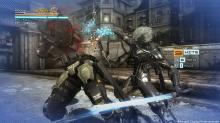 Raiden uses an electric flail type weapon to rip apart an enemy in Metal Gear Rising: Revengeance