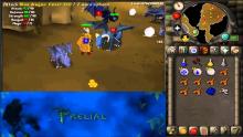 a screenshot from Old School RuneScape that shows someone attacking a Blue Dragon