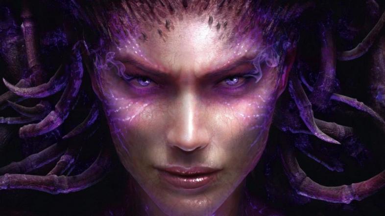 A face-shot of Sarah Kerrigan who is now the Queen of Blades. 