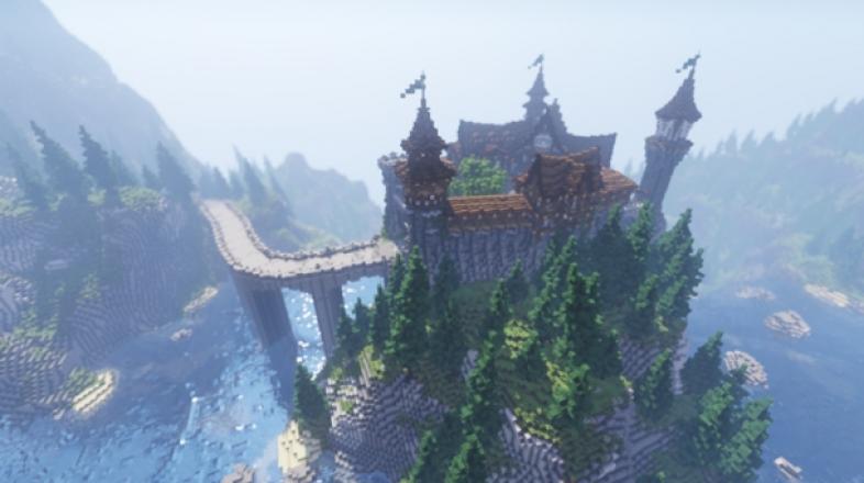 Mountain Fortress Map (1.19.3, 1.18.2) - Medieval Survival Castle 