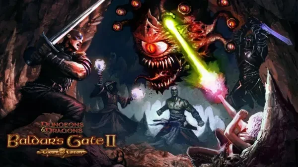 The splash screen for Baldur's Gate II Enhanced Edition