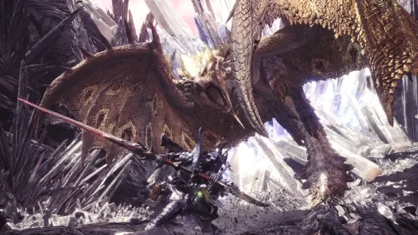 Longsword vs Gold Rathian Monster Hunter, World, Iceborne, Longsword