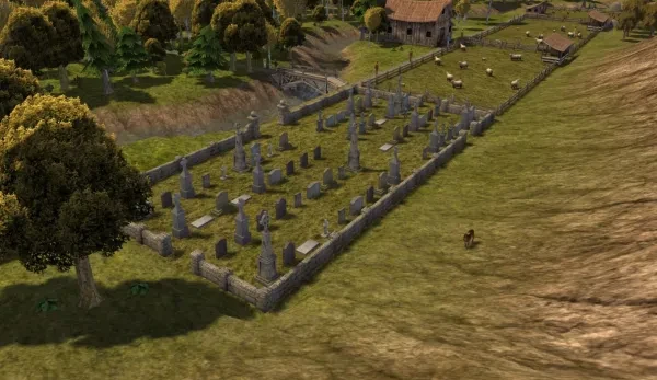 Banished, city-building game, Banished gameplay, Banished cemetery
