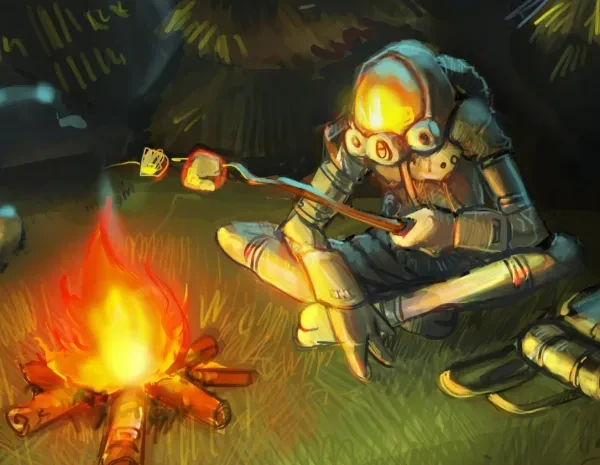 Outer Wilds Campfire Outer Wilds, Space exploration, puzzle, adventure, review.