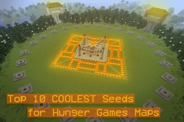 Top Ten Hunger Games Seeds Thumbnail of a Minecraft Replication of the Starting Circle from the Hunger Games
