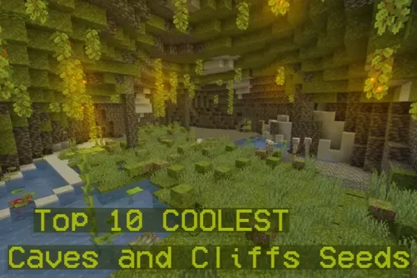 Top Ten Caves and Cliffs Seeds Thumbnail of a Lush Cavern in Minecraft