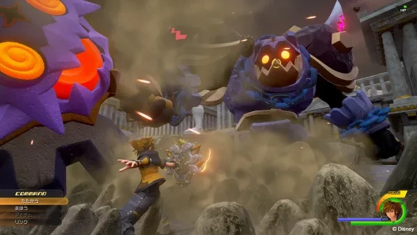 Sora Fighting Heartless