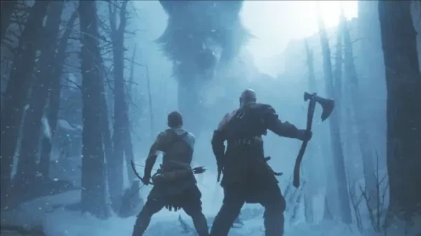 Kratos and Atreus Versus Garm