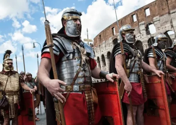 Roman army ready to march into battle Roman army ready to march into battle