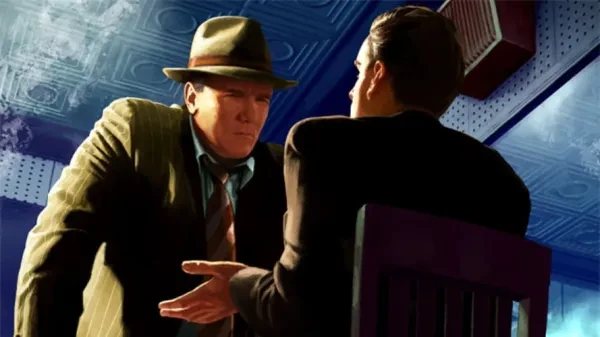 Rusty bears down on a wilting suspect. Best Partners In L.A. Noire.