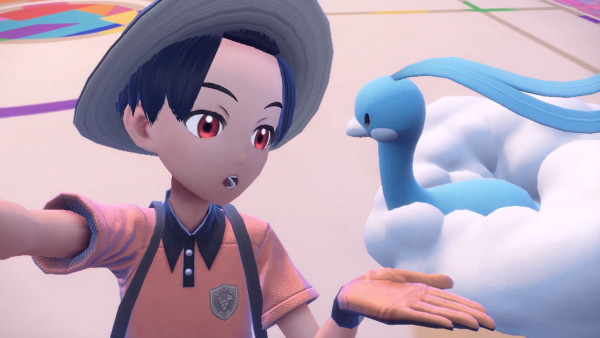 Player takes a photo with their Altaria. 