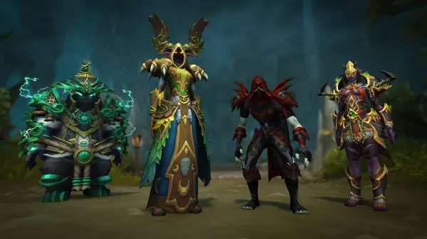 Image showing four World of Warcraft characters standing side by side