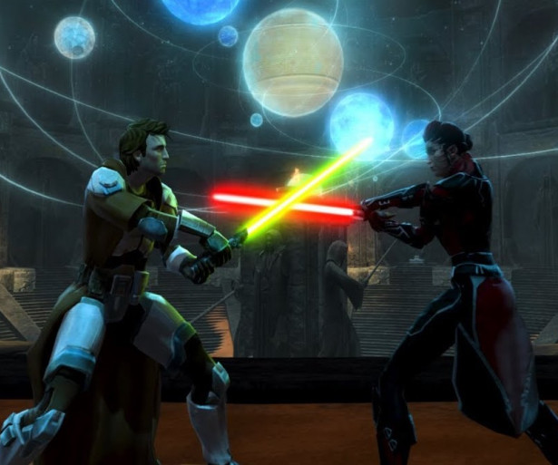 Jedi and Sith clash in an epic confrontation only possible in Star Wars.